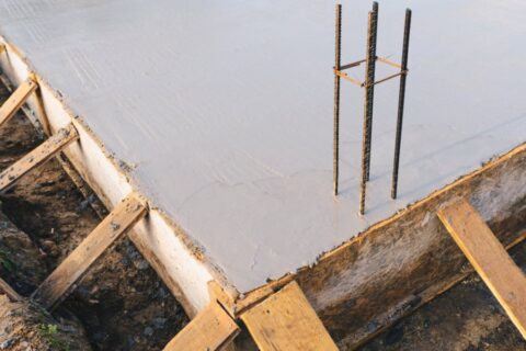 Construction site of a house in Dallas, TX