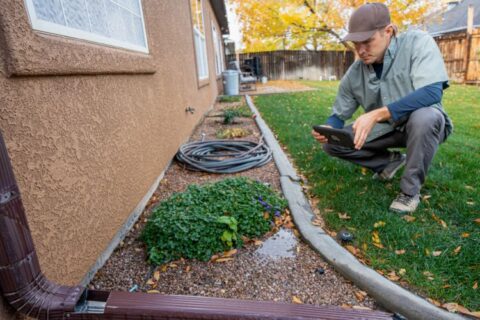 Watering a home foundation in Dallas, TX