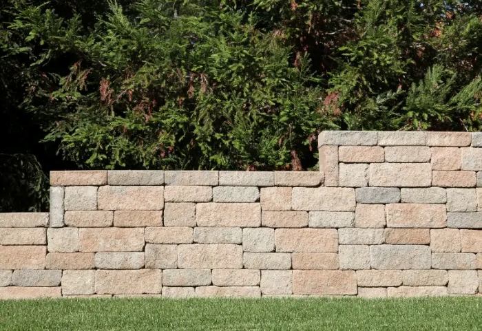 Residential retaining wall at a home in Texas